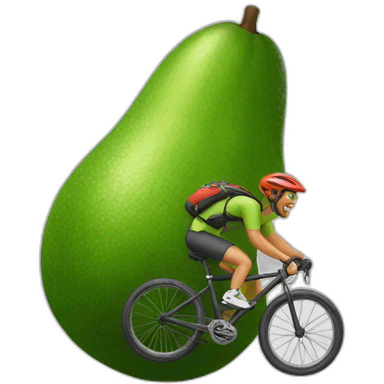 A avocado riding a MTB bicycle emoji