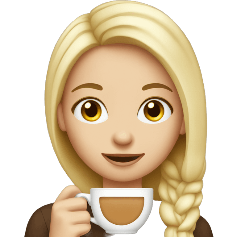 Blond girl drinking cappuccino  emoji