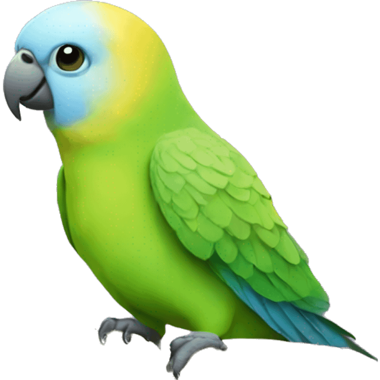 parakeet with giant book emoji