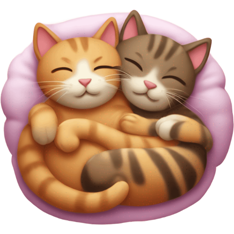 cats cuddling on valentine’s day emoji