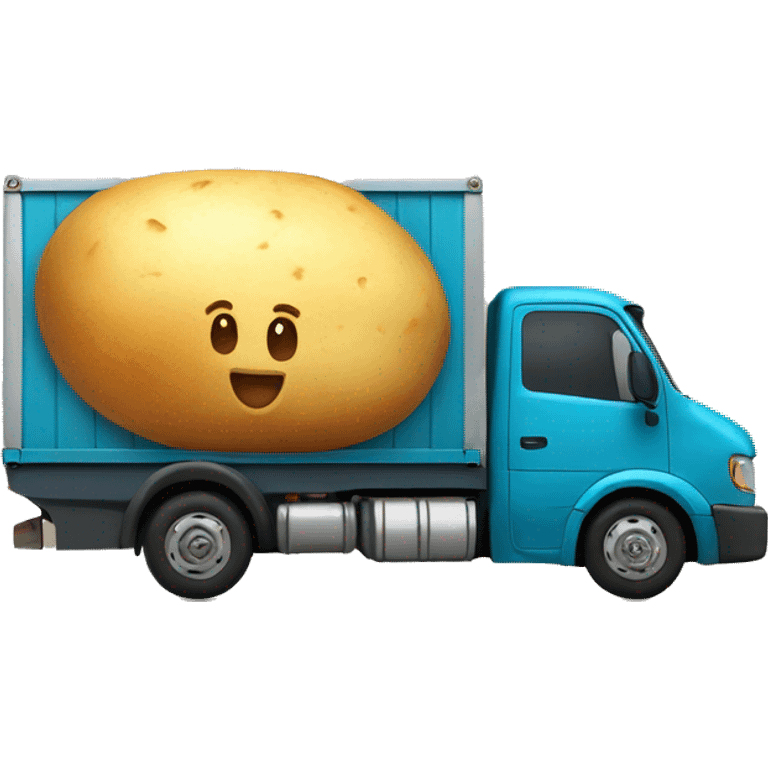 Delivery truck with potato emoji