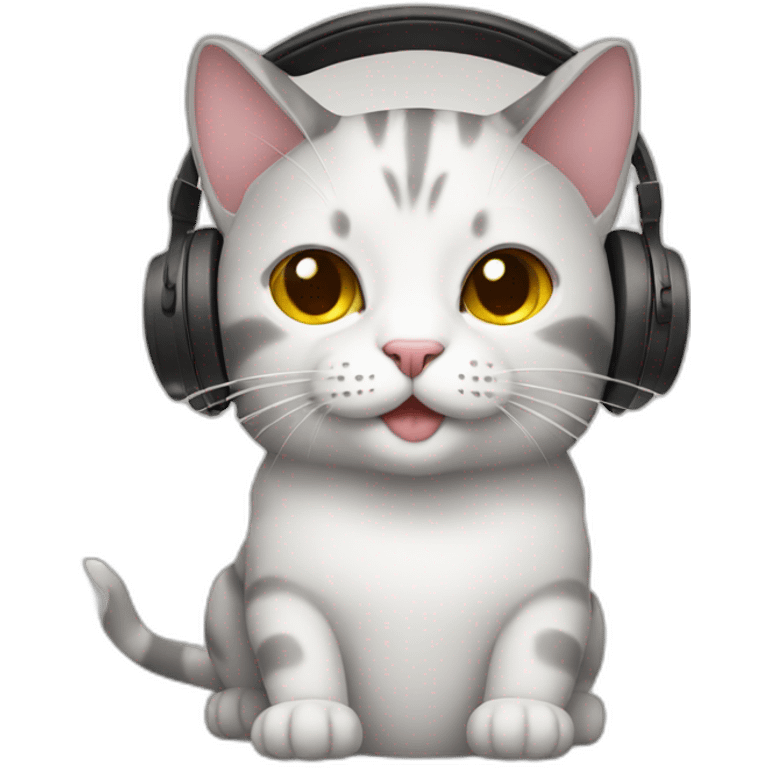 Cat with headphones emoji