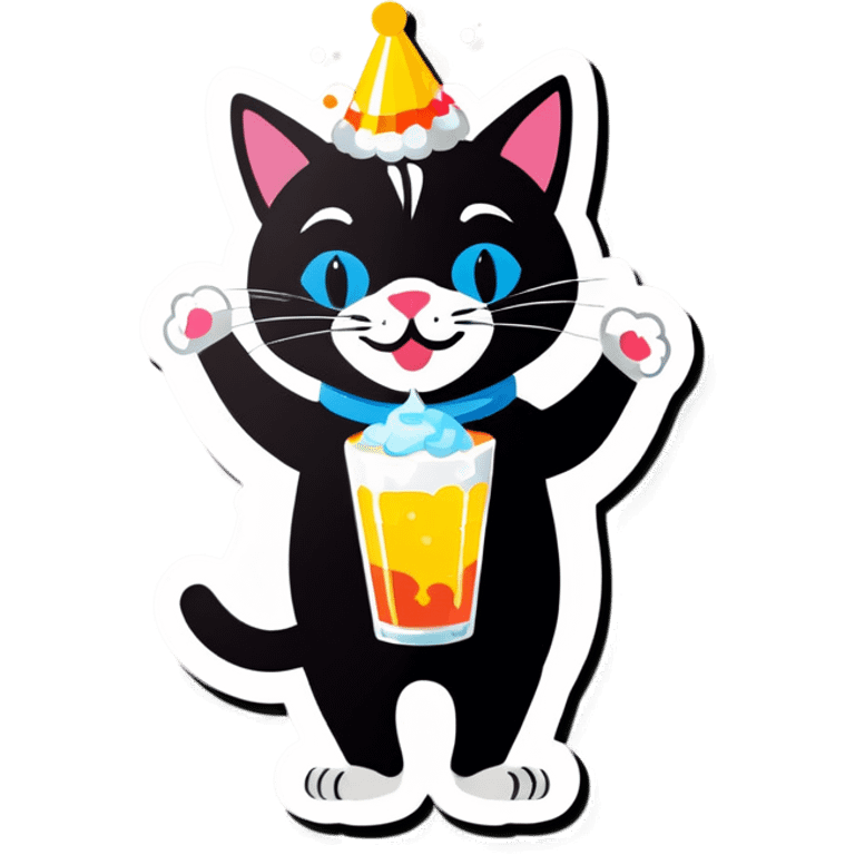 Cat partying emoji