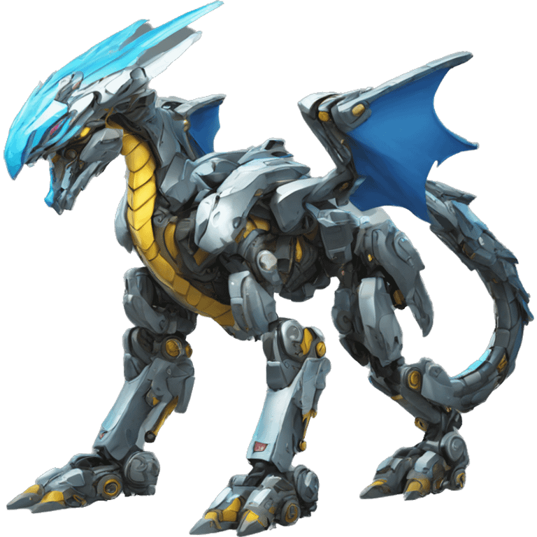 Futuristic Mecha Dragon full body emoji