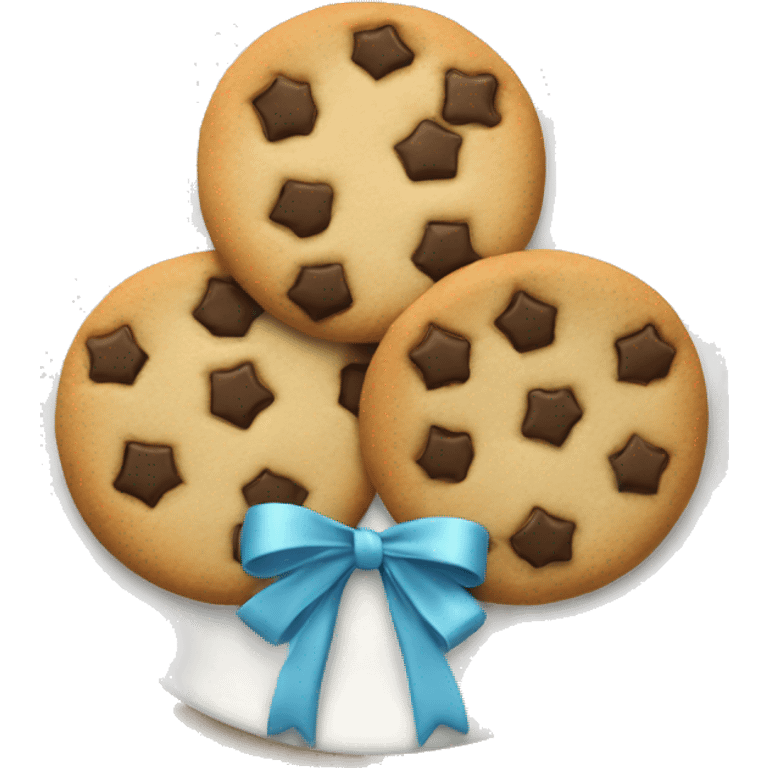 cookies on a plate with a white  bow  emoji