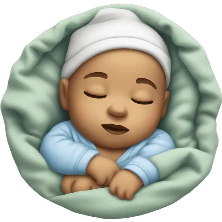 Sleeping baby with cap. emoji