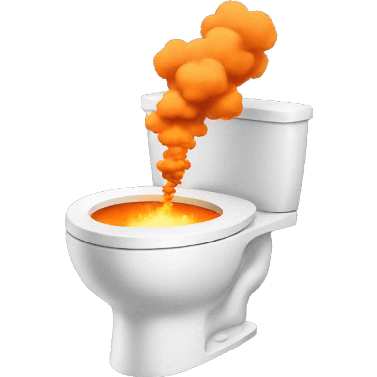 Toilet with an explosion cloud in orange  emoji