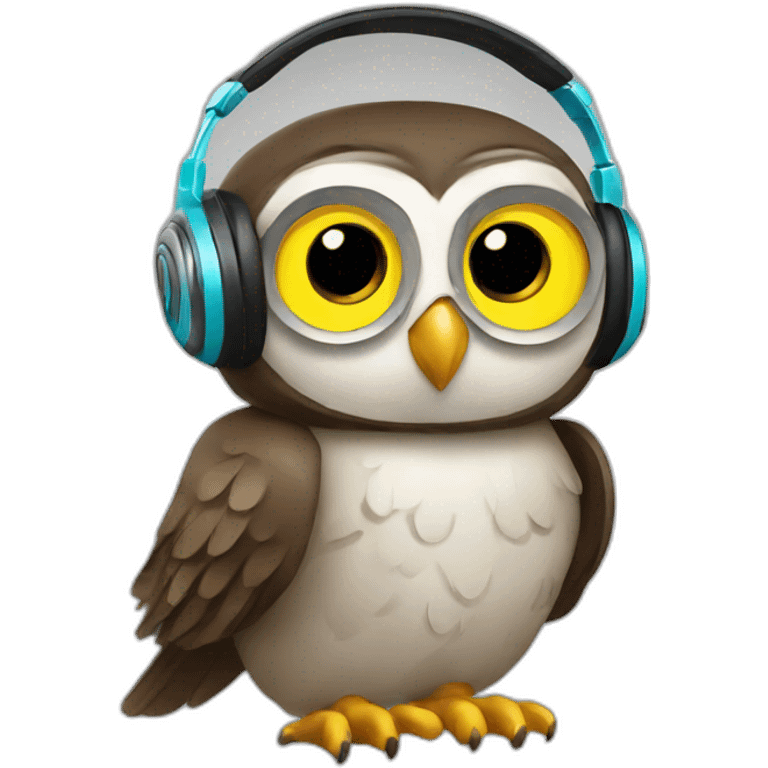 An owl dj emoji