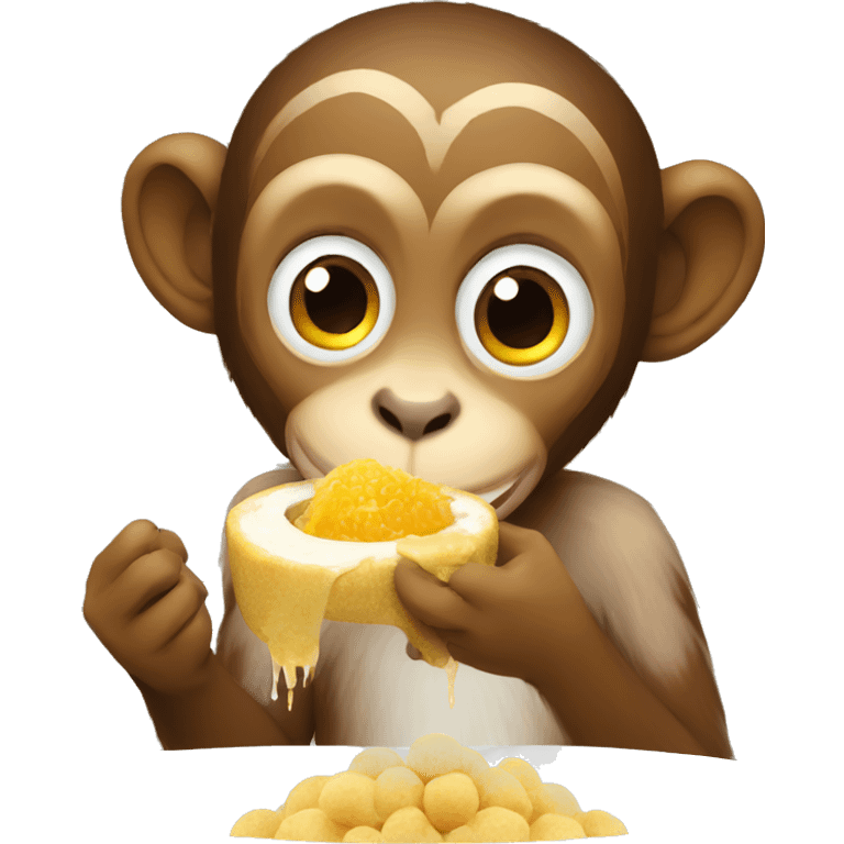 monkey eating pani puri emoji