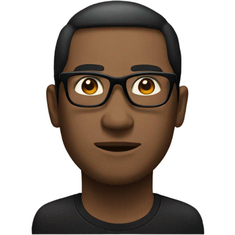 A men black tall with nattes and the black glasse and A taroko emoji