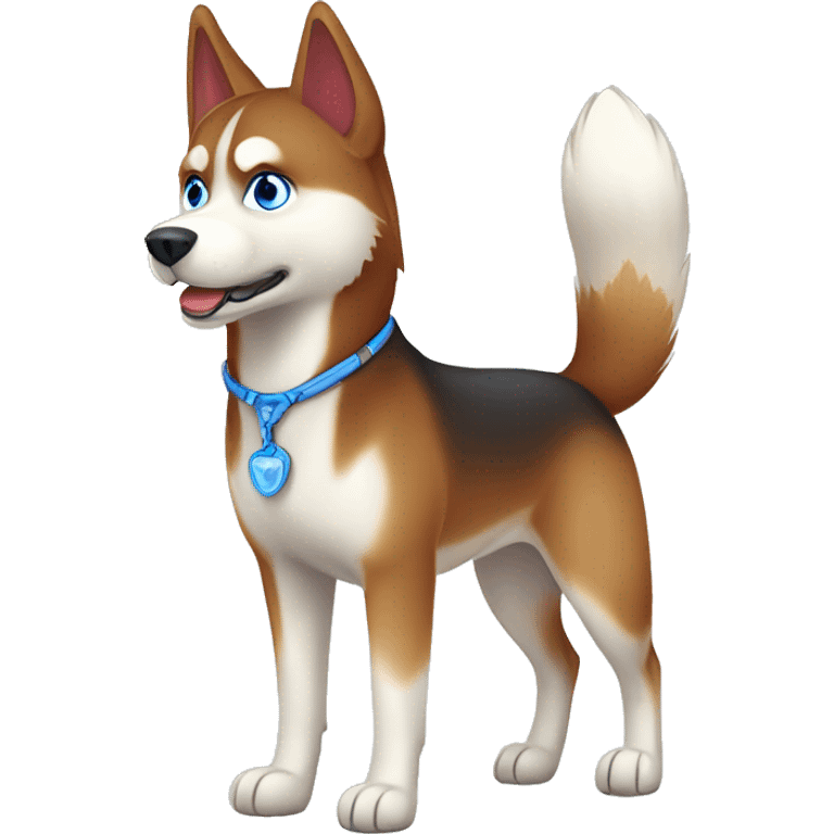 Red Siberian husky with blue eyes full body  emoji