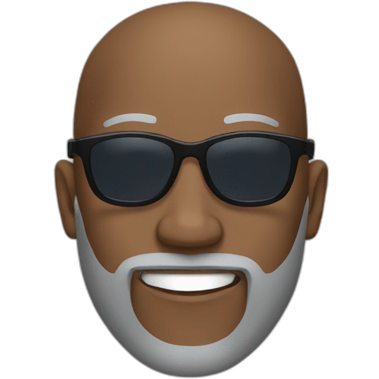 Bald black guy with a gray beard wearing sunglasses emoji