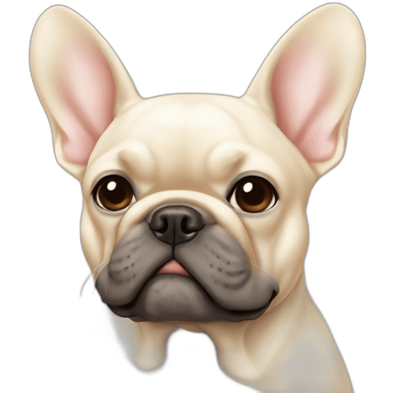 creamy color French bulldog emoji