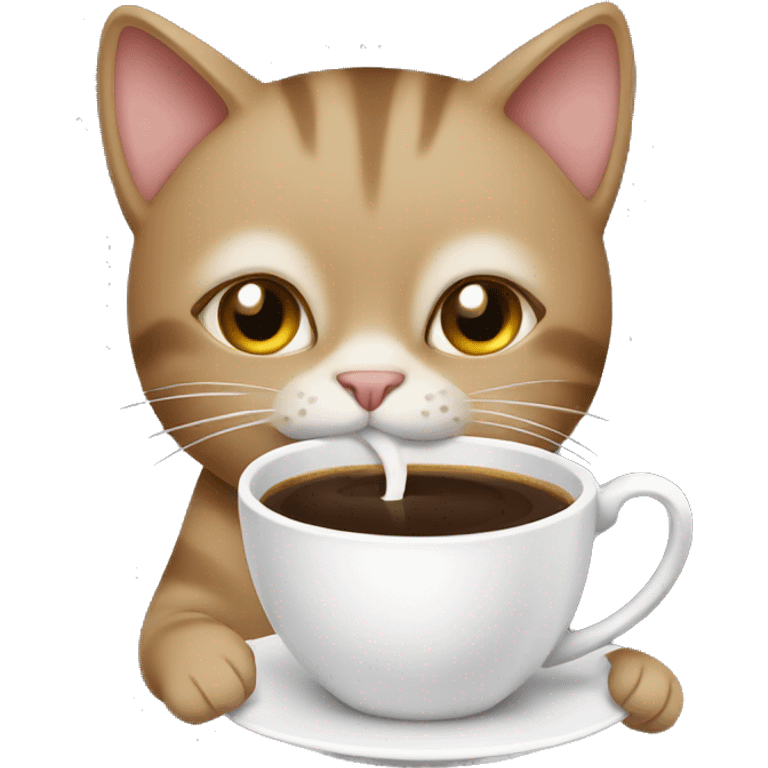 Cat drinking coffee  emoji