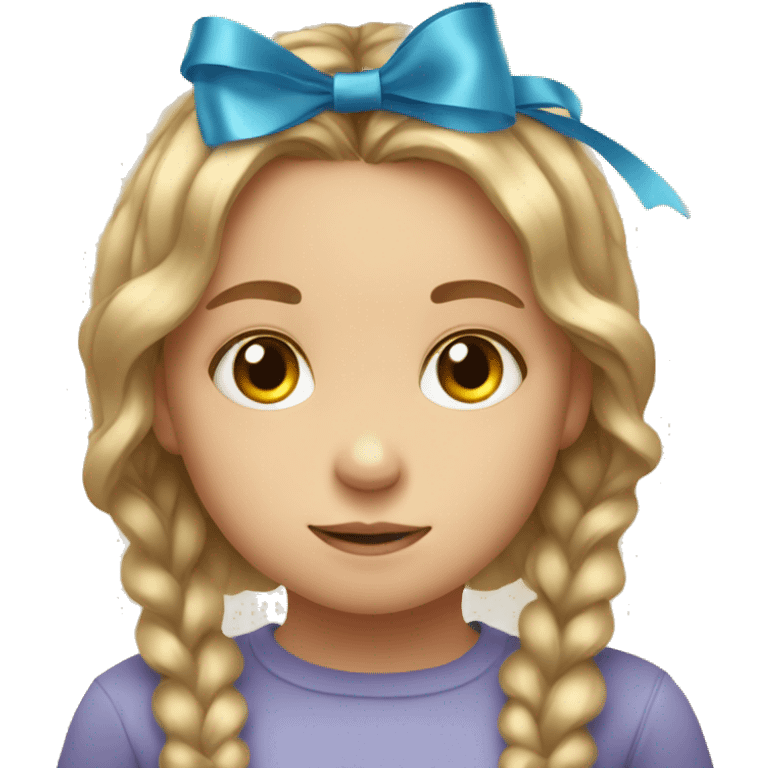 little girl with autism and a ribbon in her hair emoji