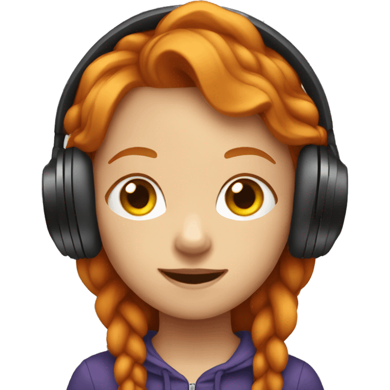 Ginger girl in headphones emoji