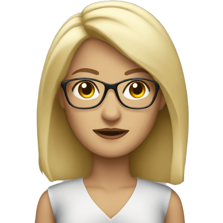 Blond female Psychologist with glasses emoji