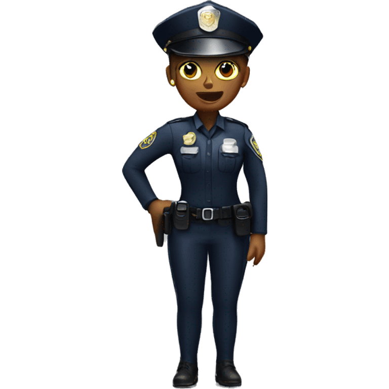 Black female police officer with banana as a weapon emoji