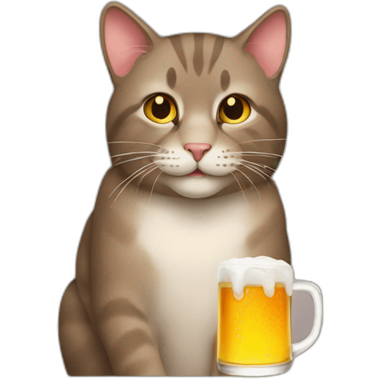 cat drinking beer emoji