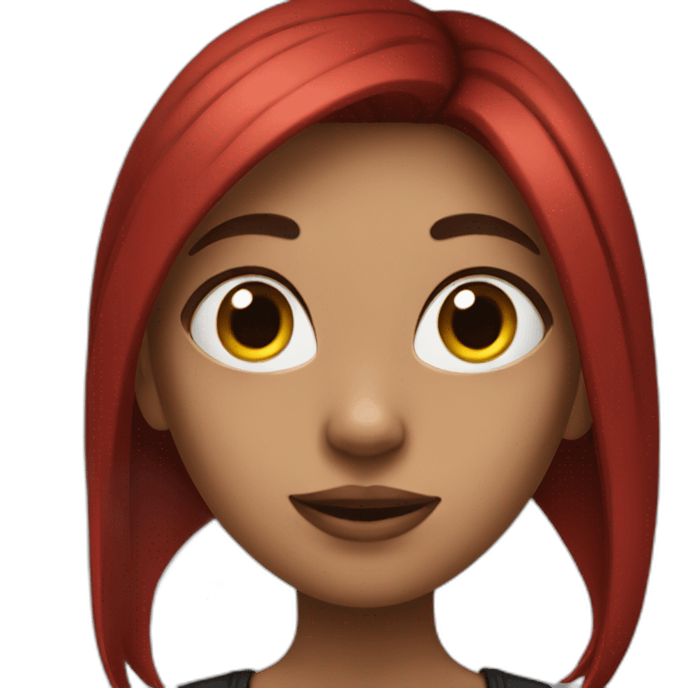 girl with black and red long hair, with nose piercing emoji