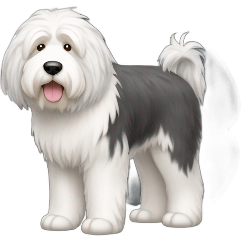 Dog old english sheepdog full-body emoji