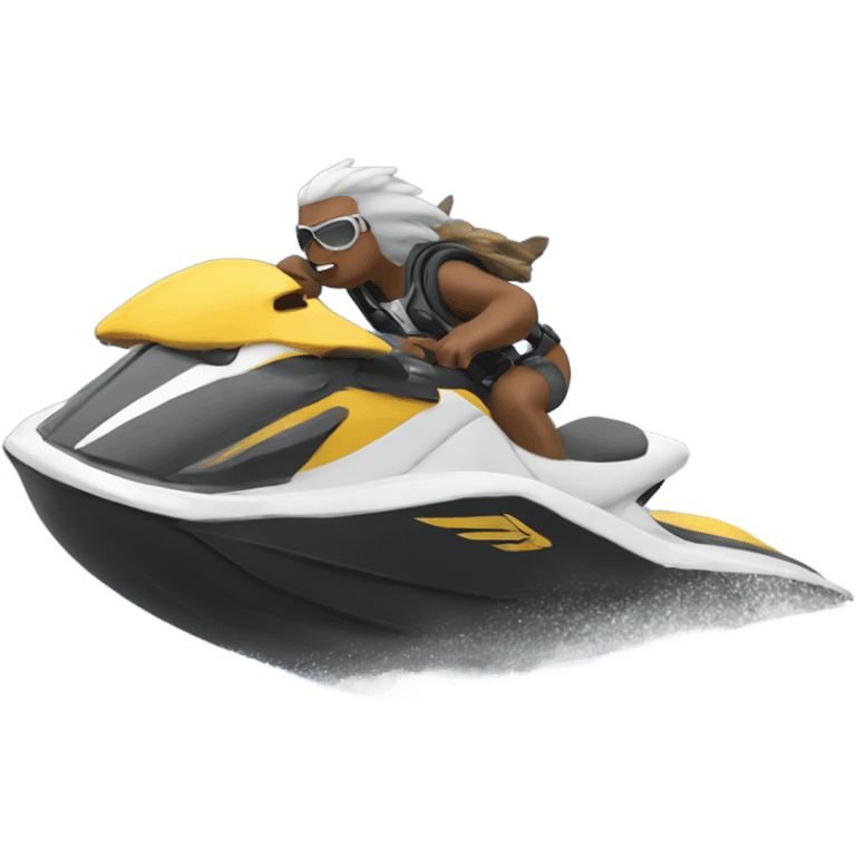 eagle jet skiing and doing a flip emoji