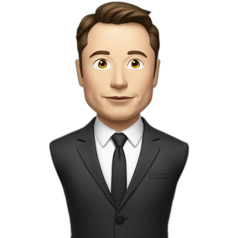 elon musk in a suit with pen emoji