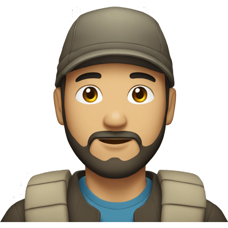 A GUY AT 23, KYRGYZ, WITH A KYRGYZ HAT ON HIS HEAD, WITH A BEARD emoji