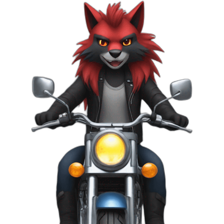 Zoroark on a motorbike. emoji