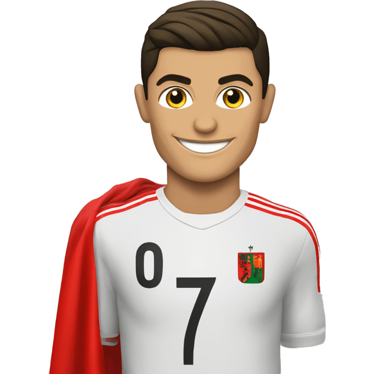 Cristiano Ronaldo mit albanischer Flagge emoji