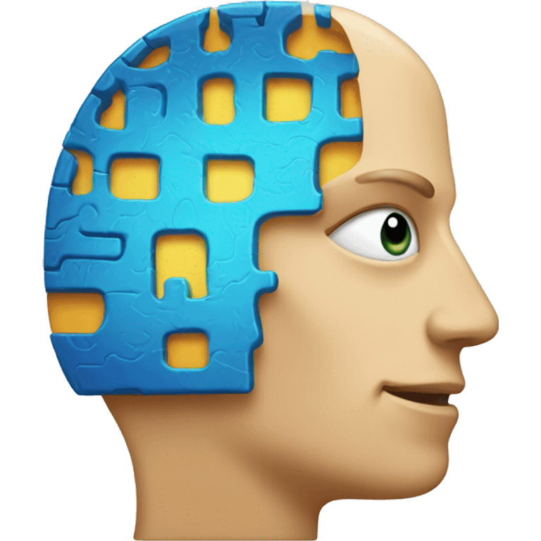 a brain half human, half a computer chip emoji