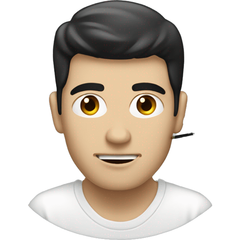 White guy with black hair vaping  emoji