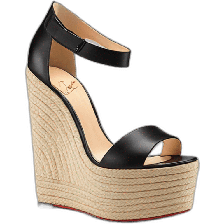 Platform wedges black louboutin sandal emoji