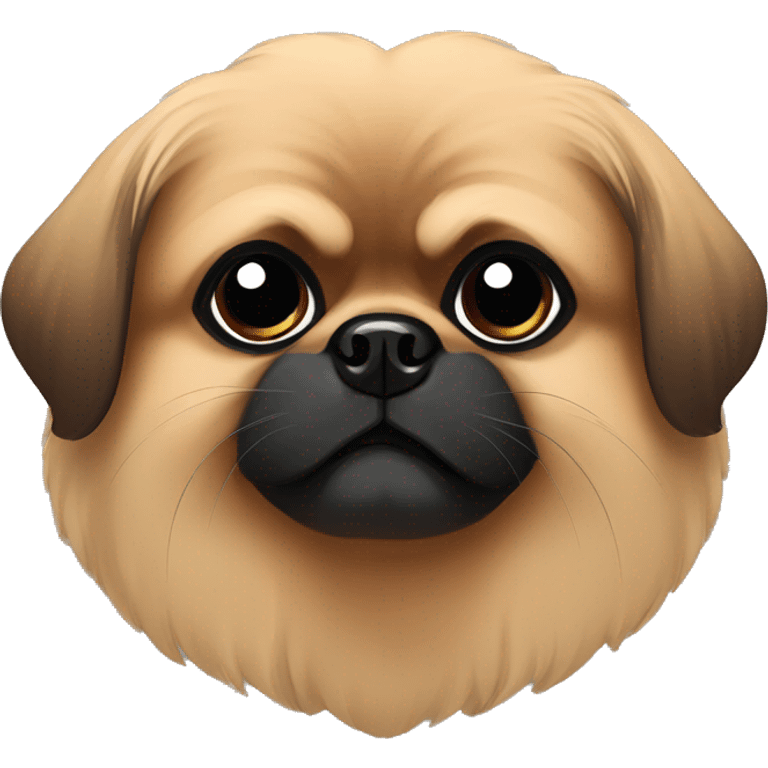 Brown Pekingese ￼with black snout  emoji