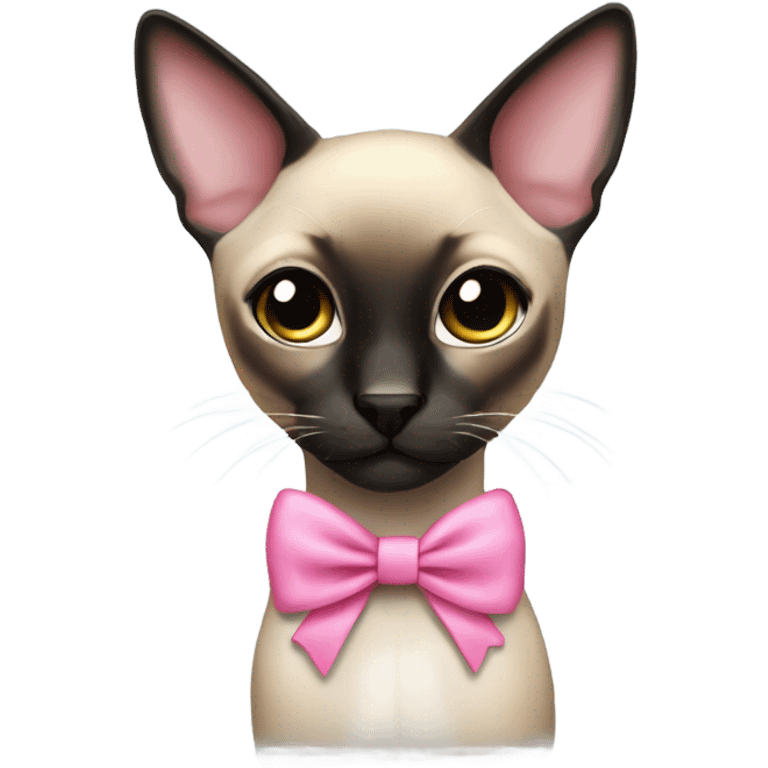 Make a Siamese short hair and pink bow emoji