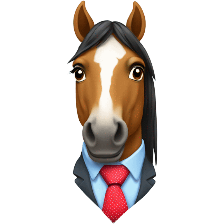 Horse wearing a tie emoji