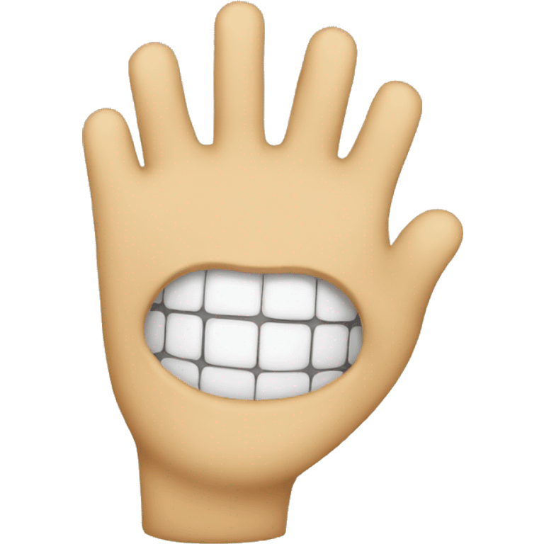 hand covered mouth emoji