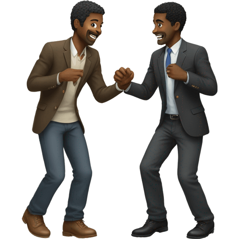 Two black men dapping each other up emoji