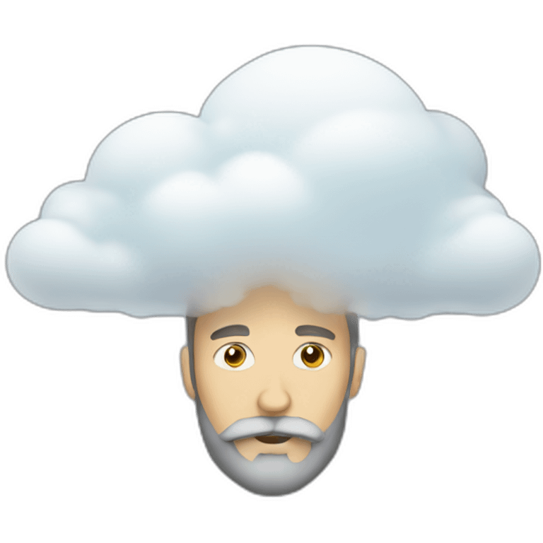 a man with a beard and a big cloud in front of his face emoji