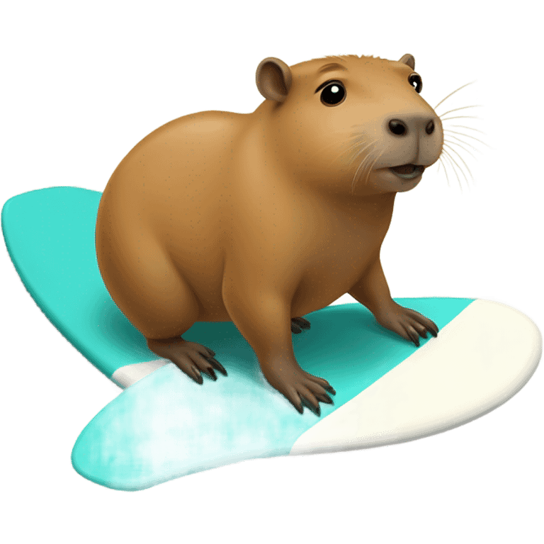 Capybara on a surfboard emoji