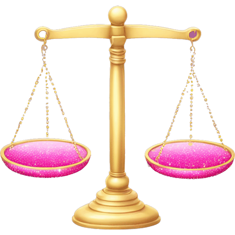 Pink balance scale with sparkles emoji