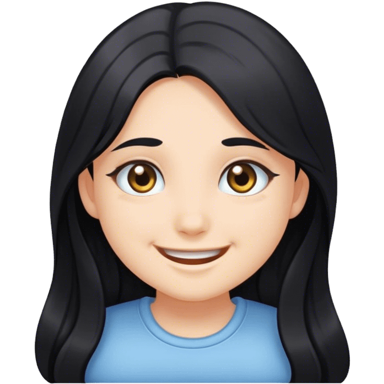 smiling girl with black hair emoji