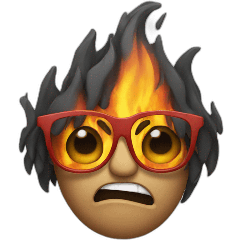 fire with glasses emoji