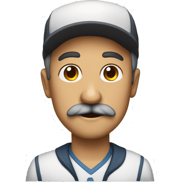 create a 40 year old father character with a mustache and a forward cap emoji