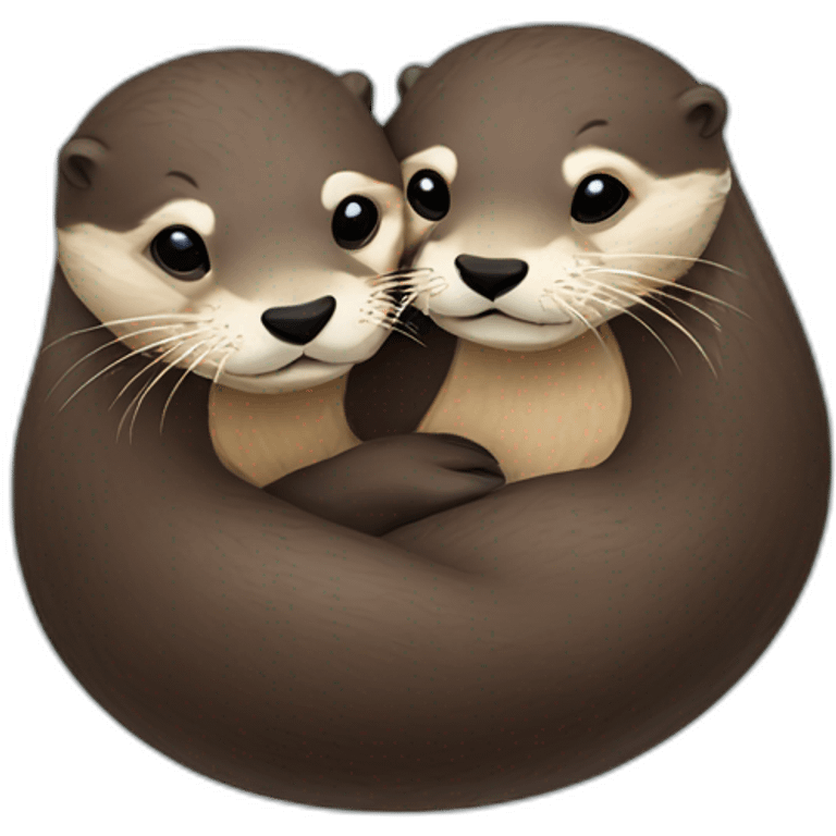 two river otters cuddling emoji