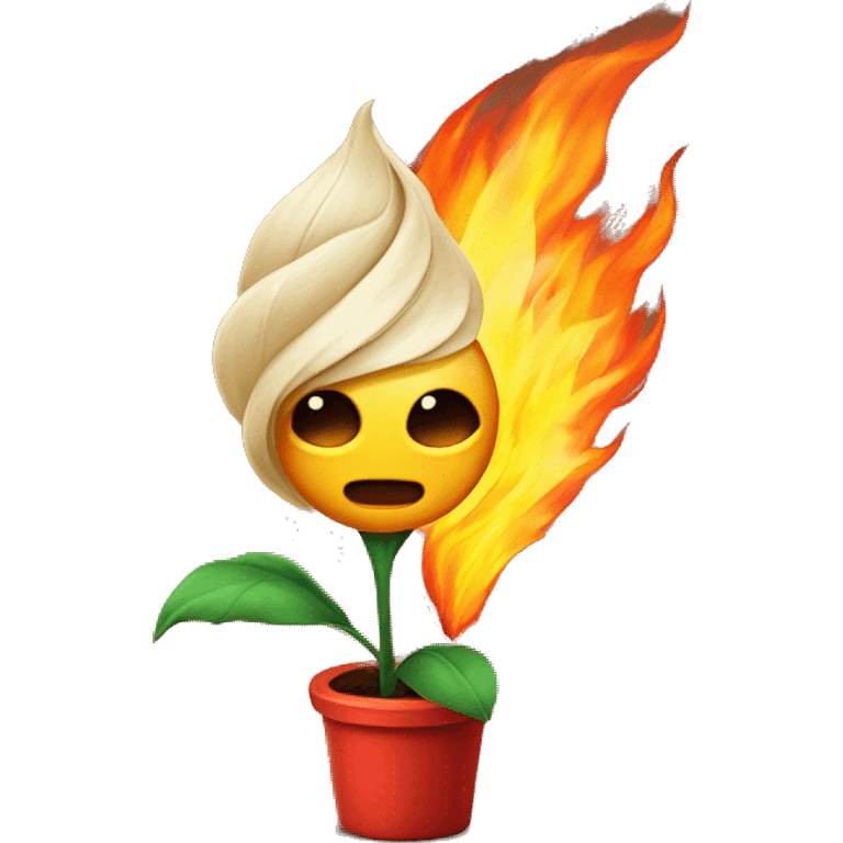 A flower on fire emoji