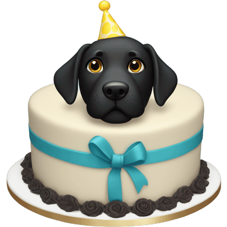 Black Labrador birthday cake emoji