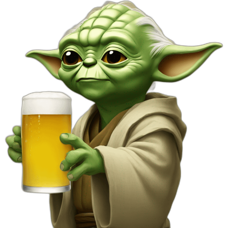 yoda drinking beer emoji