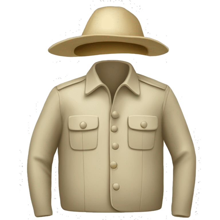 gardener pith helmet beige jacket emoji