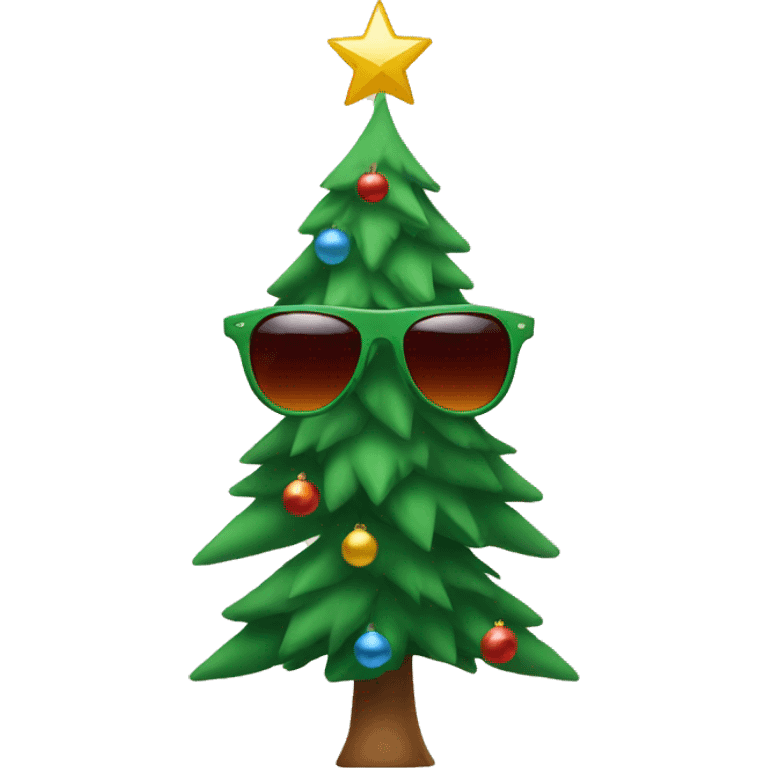 Christmas tree with sunglasses  emoji